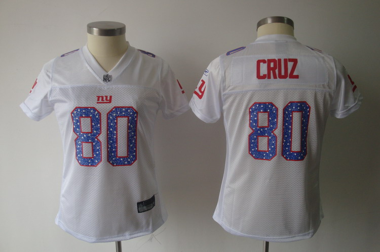 Giants #80 Victor Cruz White Women's Sweetheart Stitched NFL Jersey